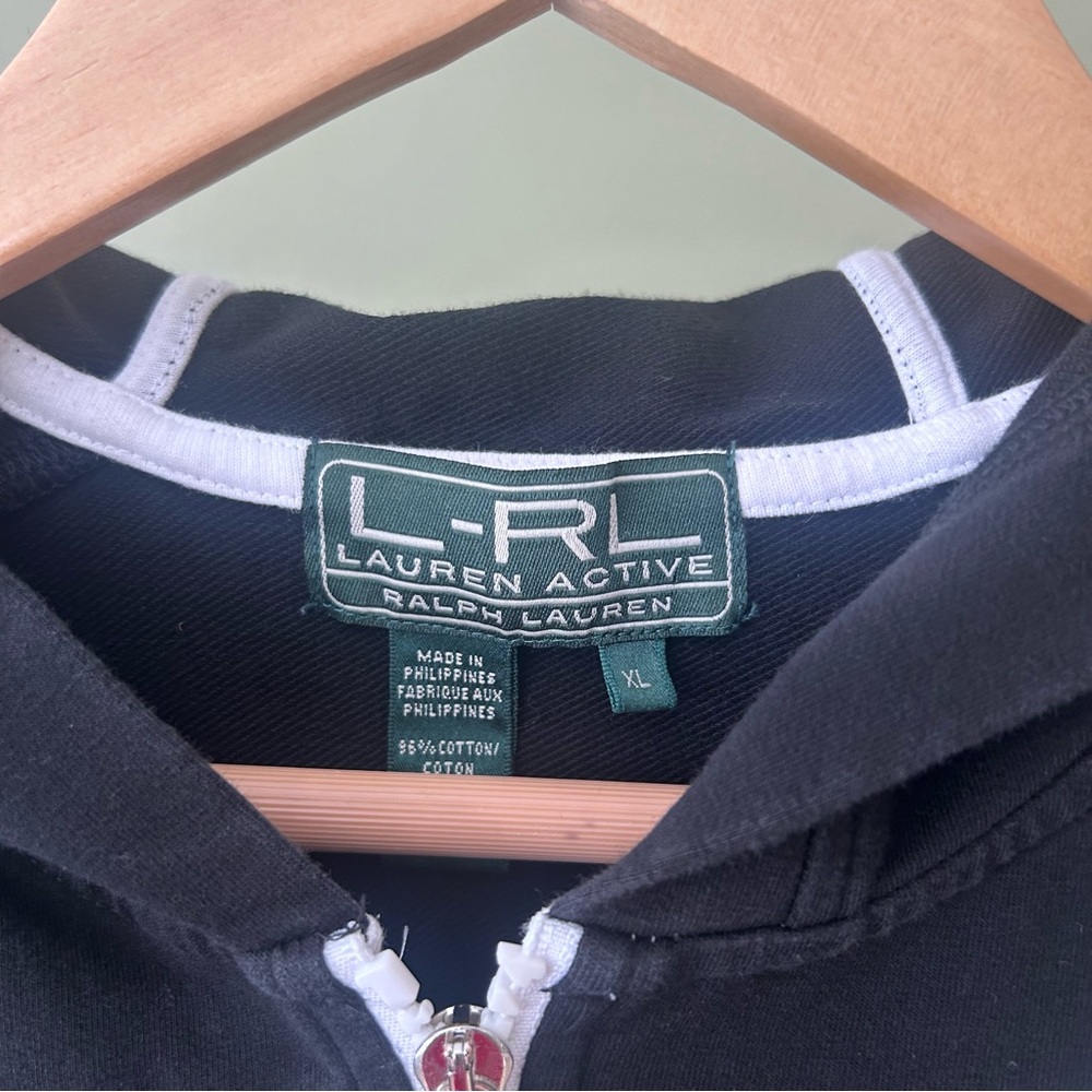 Lauren Ralph Lauren Active BlackWomen's Short Sleeve Zip-Up
Hoodie Sweatshirt XL - Picture 8 of 11